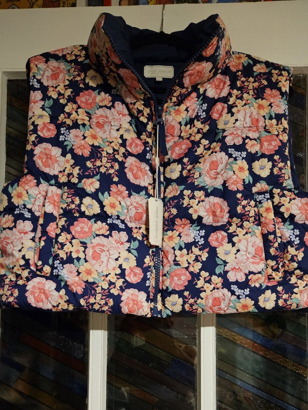 NWT! Simply Southern Puffer Style Floral Vest - Stylish And Cute!